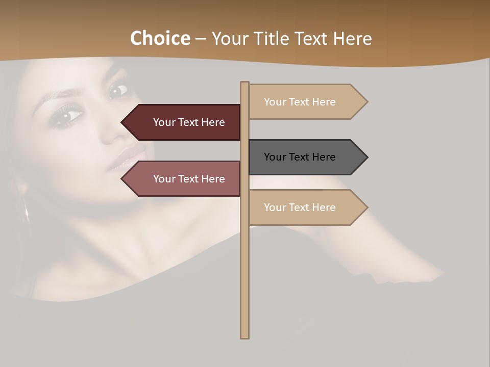 A Woman In A Black Dress Posing For A Picture PowerPoint Template