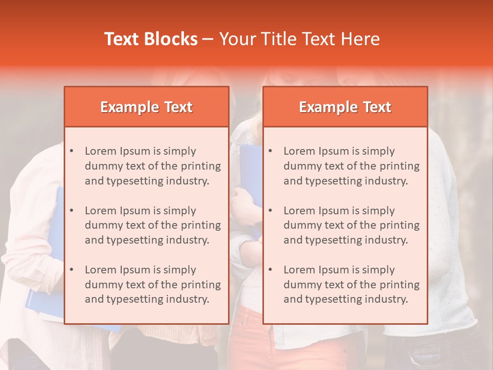 A Group Of Girls Holding Folders And Looking At A Cell Phone PowerPoint Template