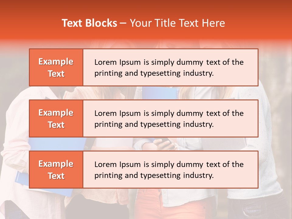 A Group Of Girls Holding Folders And Looking At A Cell Phone PowerPoint Template