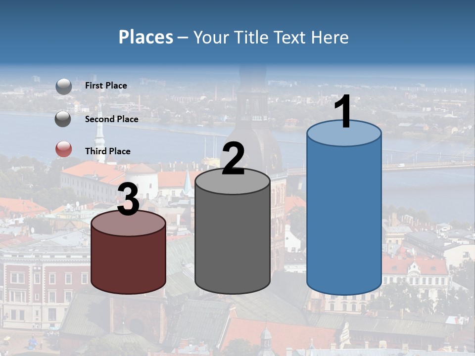 A View Of A City With A Bridge In The Background PowerPoint Template