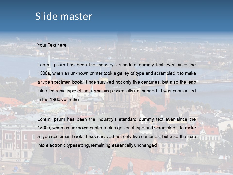 A View Of A City With A Bridge In The Background PowerPoint Template