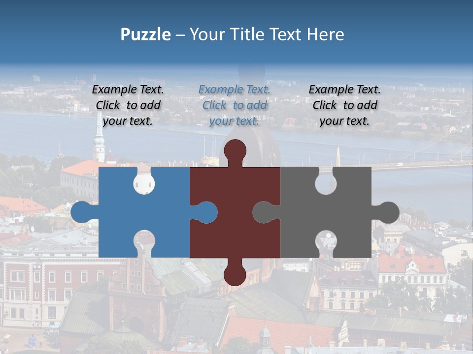 A View Of A City With A Bridge In The Background PowerPoint Template