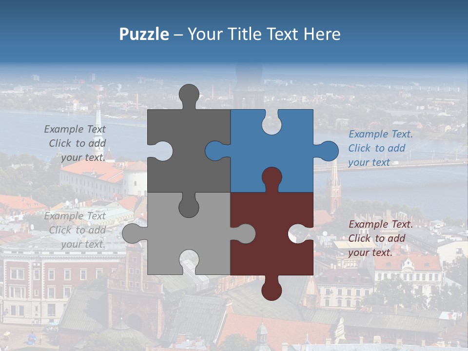 A View Of A City With A Bridge In The Background PowerPoint Template