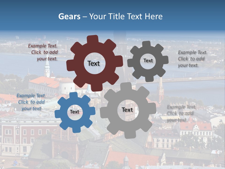 A View Of A City With A Bridge In The Background PowerPoint Template