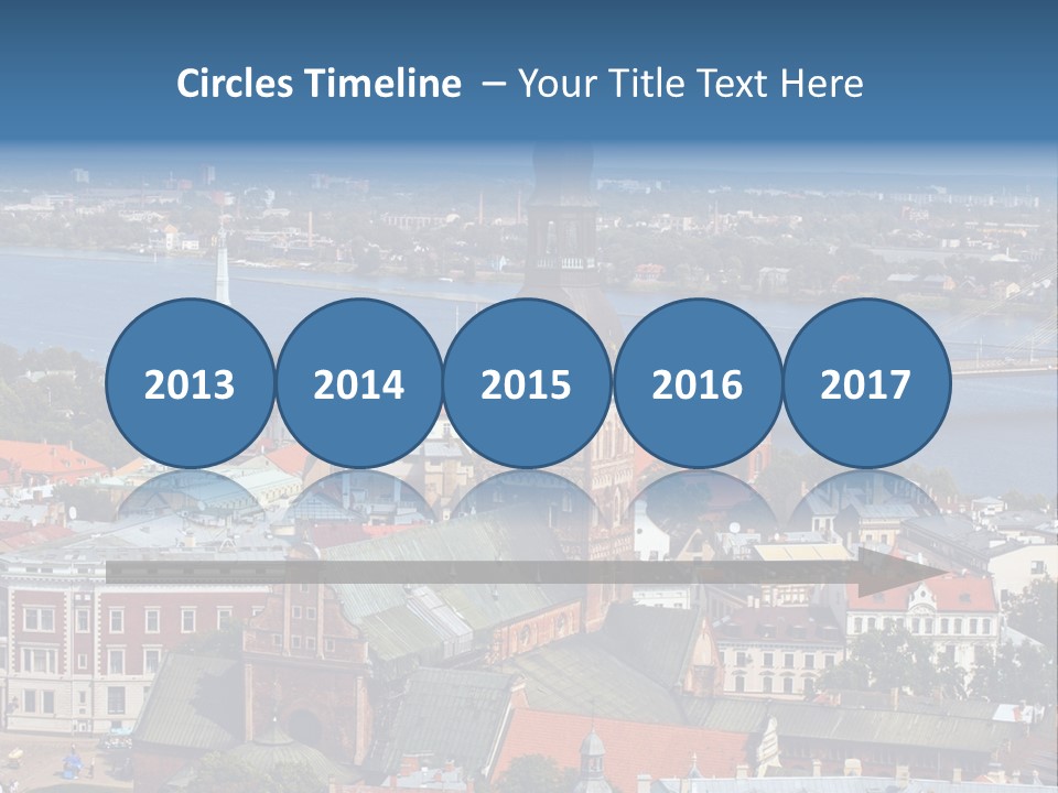 A View Of A City With A Bridge In The Background PowerPoint Template