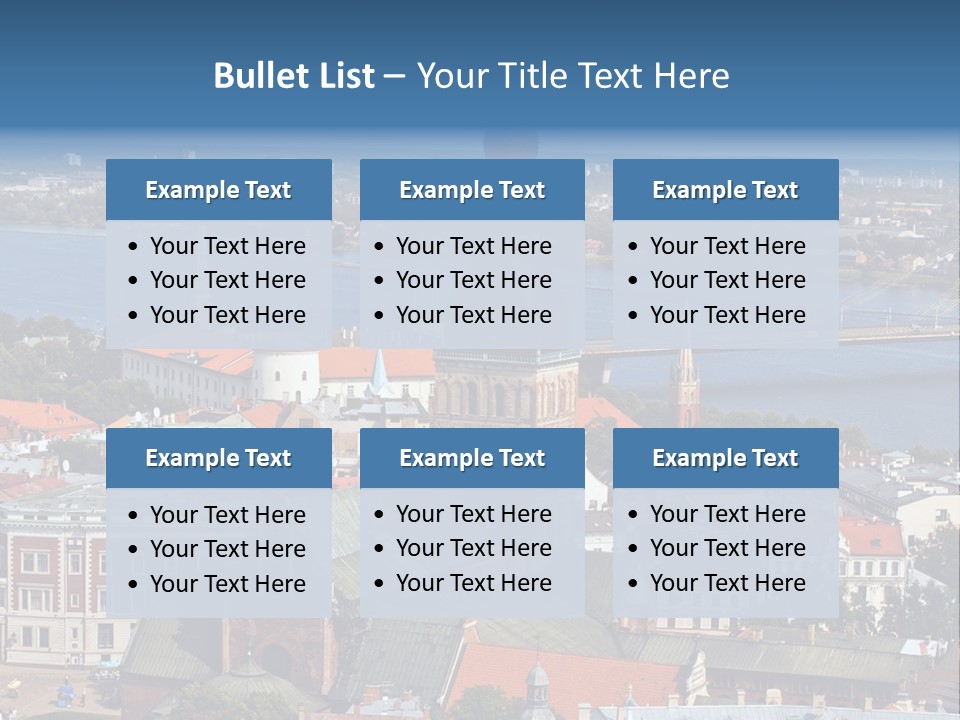 A View Of A City With A Bridge In The Background PowerPoint Template