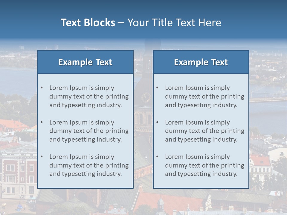 A View Of A City With A Bridge In The Background PowerPoint Template