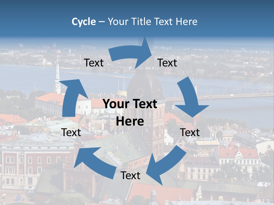 A View Of A City With A Bridge In The Background PowerPoint Template