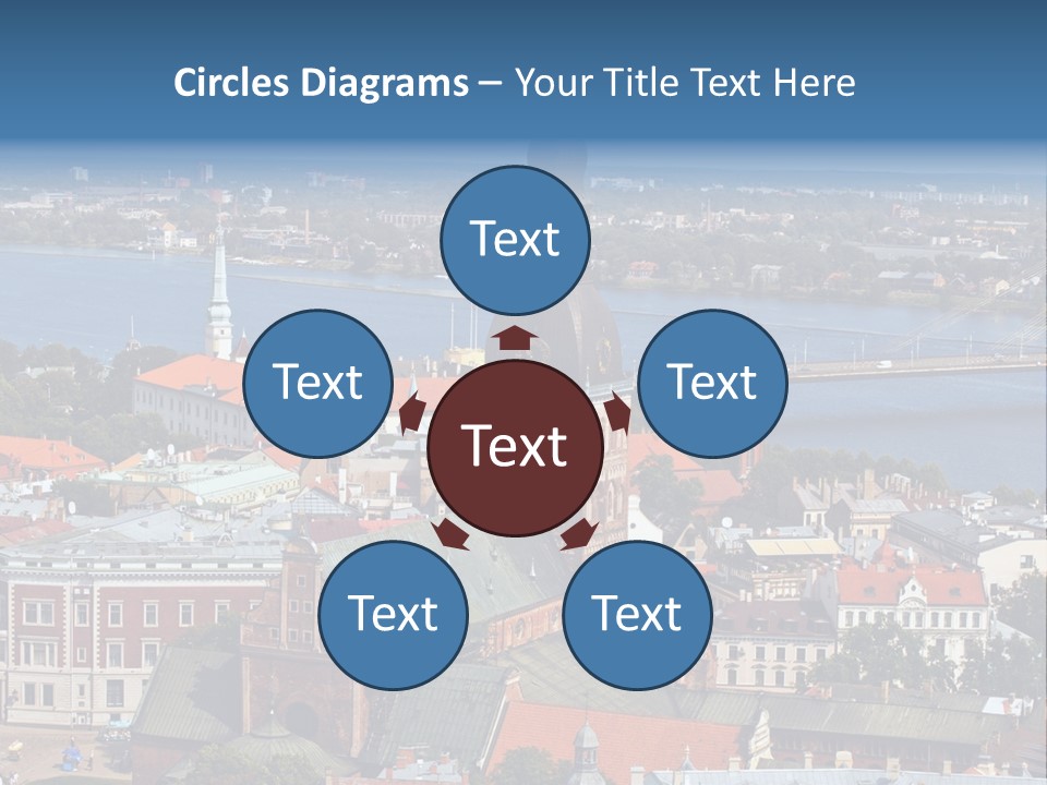 A View Of A City With A Bridge In The Background PowerPoint Template