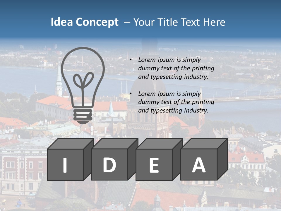 A View Of A City With A Bridge In The Background PowerPoint Template