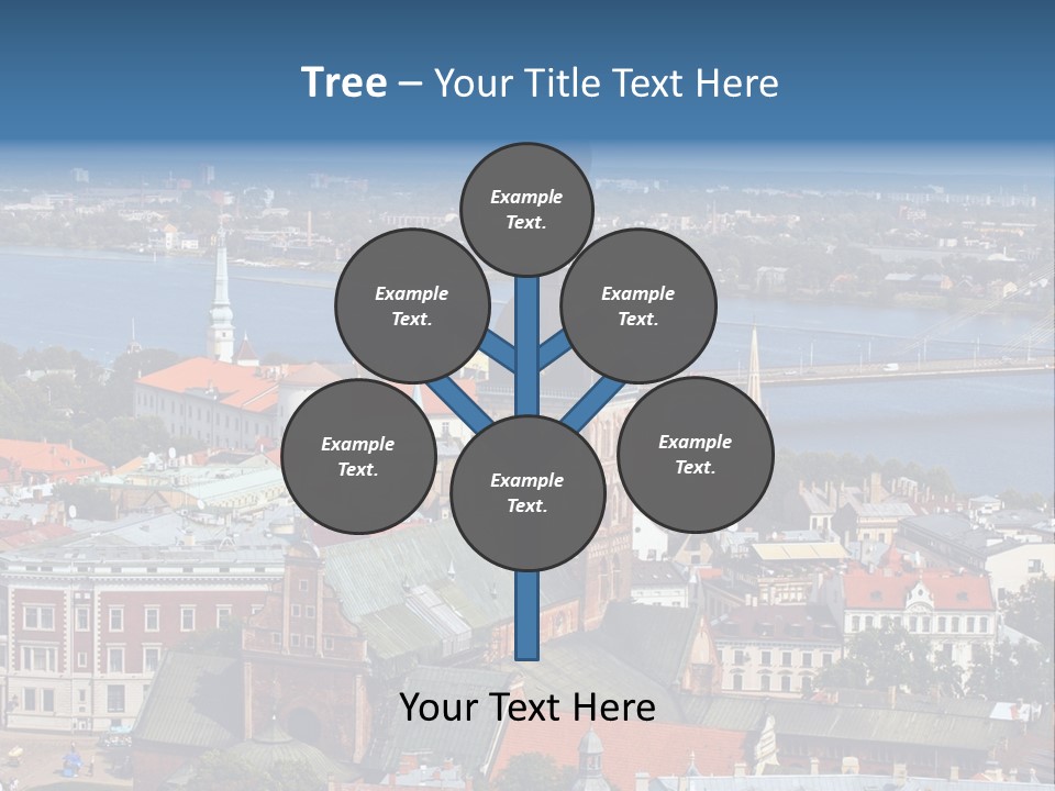 A View Of A City With A Bridge In The Background PowerPoint Template