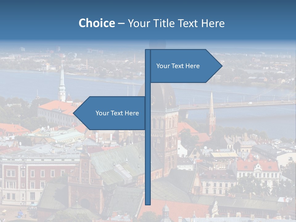 A View Of A City With A Bridge In The Background PowerPoint Template