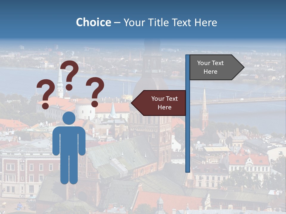 A View Of A City With A Bridge In The Background PowerPoint Template