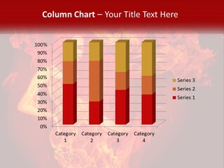 A Woman In Fire With A Red Background PowerPoint Template