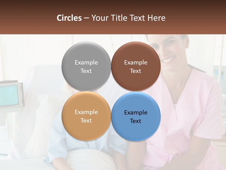 A Woman And A Little Girl Sitting On A Hospital Bed PowerPoint Template