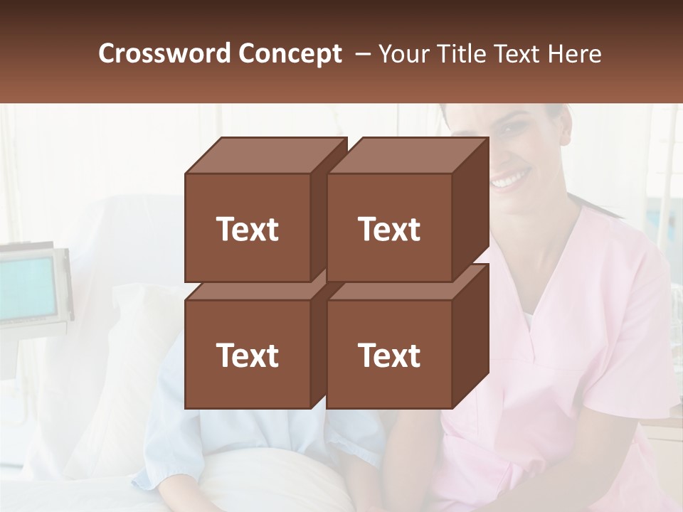 A Woman And A Little Girl Sitting On A Hospital Bed PowerPoint Template