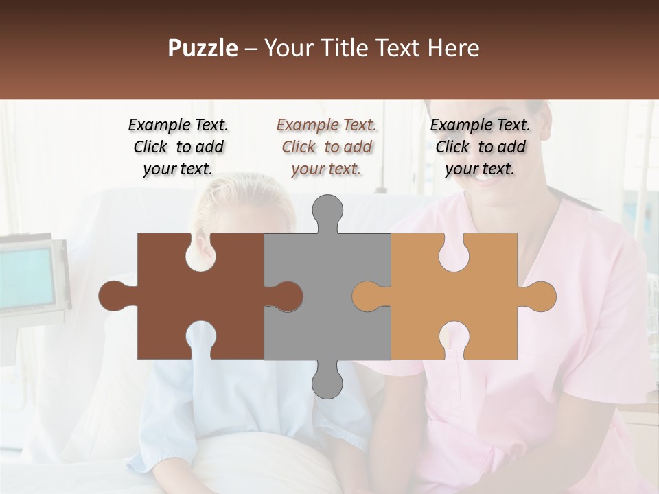 A Woman And A Little Girl Sitting On A Hospital Bed PowerPoint Template