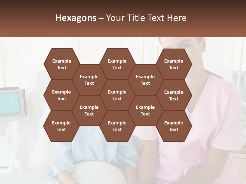 A Woman And A Little Girl Sitting On A Hospital Bed PowerPoint Template