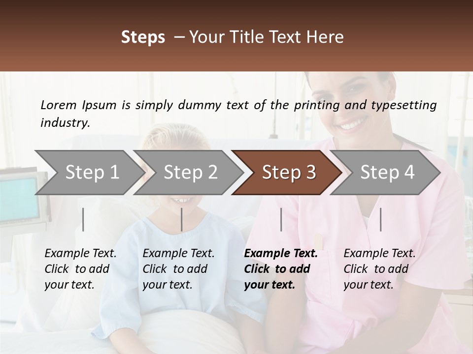 A Woman And A Little Girl Sitting On A Hospital Bed PowerPoint Template