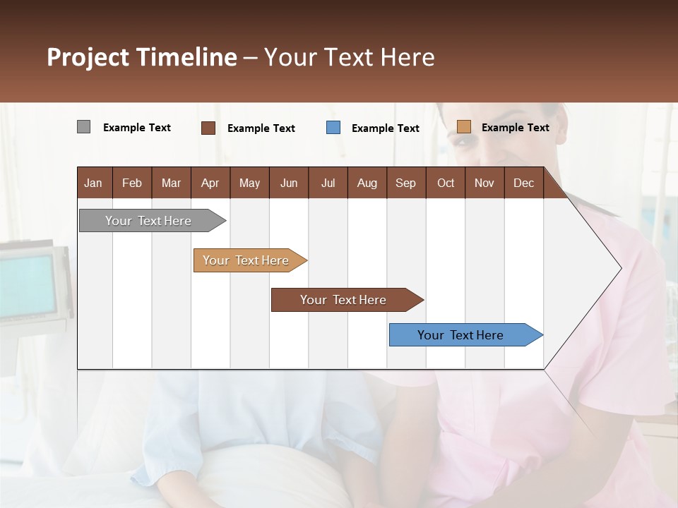 A Woman And A Little Girl Sitting On A Hospital Bed PowerPoint Template
