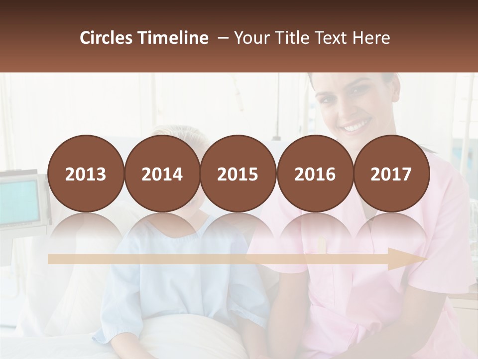 A Woman And A Little Girl Sitting On A Hospital Bed PowerPoint Template