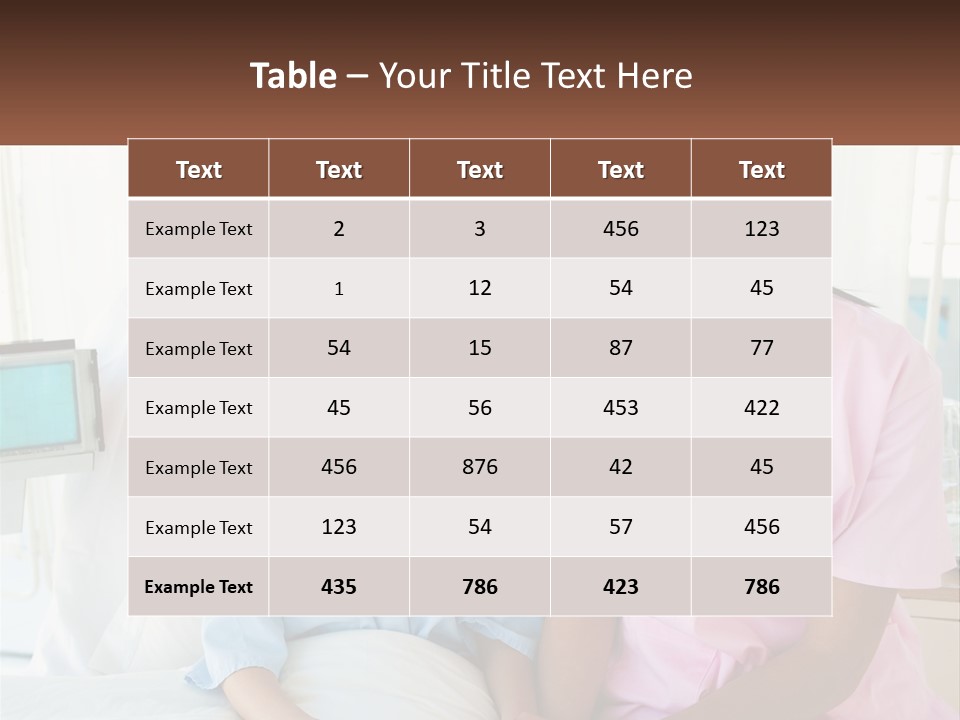 A Woman And A Little Girl Sitting On A Hospital Bed PowerPoint Template