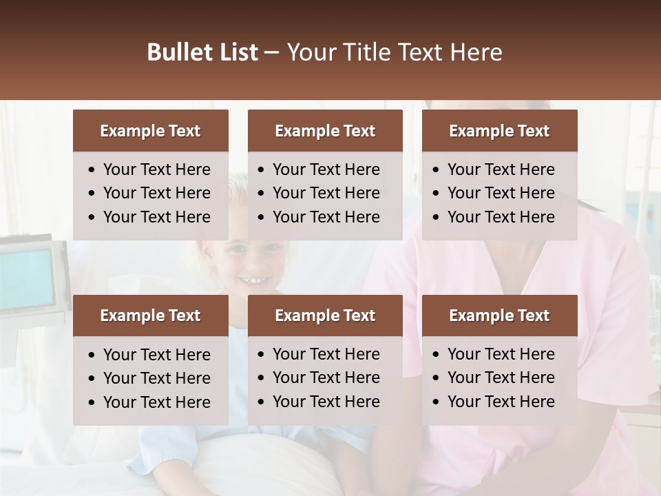 A Woman And A Little Girl Sitting On A Hospital Bed PowerPoint Template