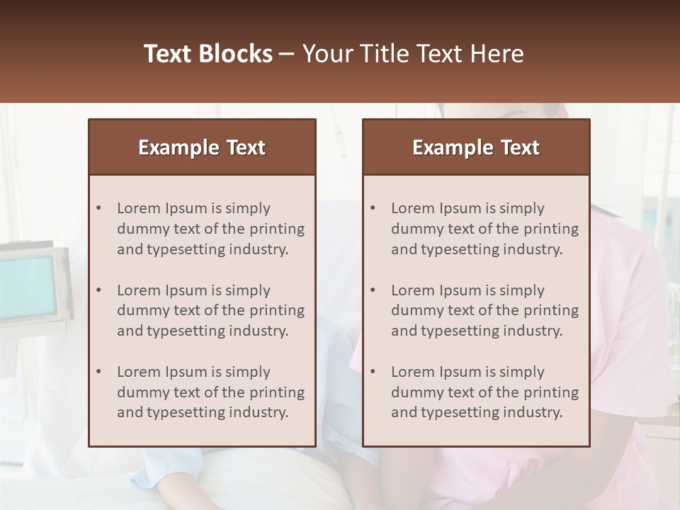 A Woman And A Little Girl Sitting On A Hospital Bed PowerPoint Template