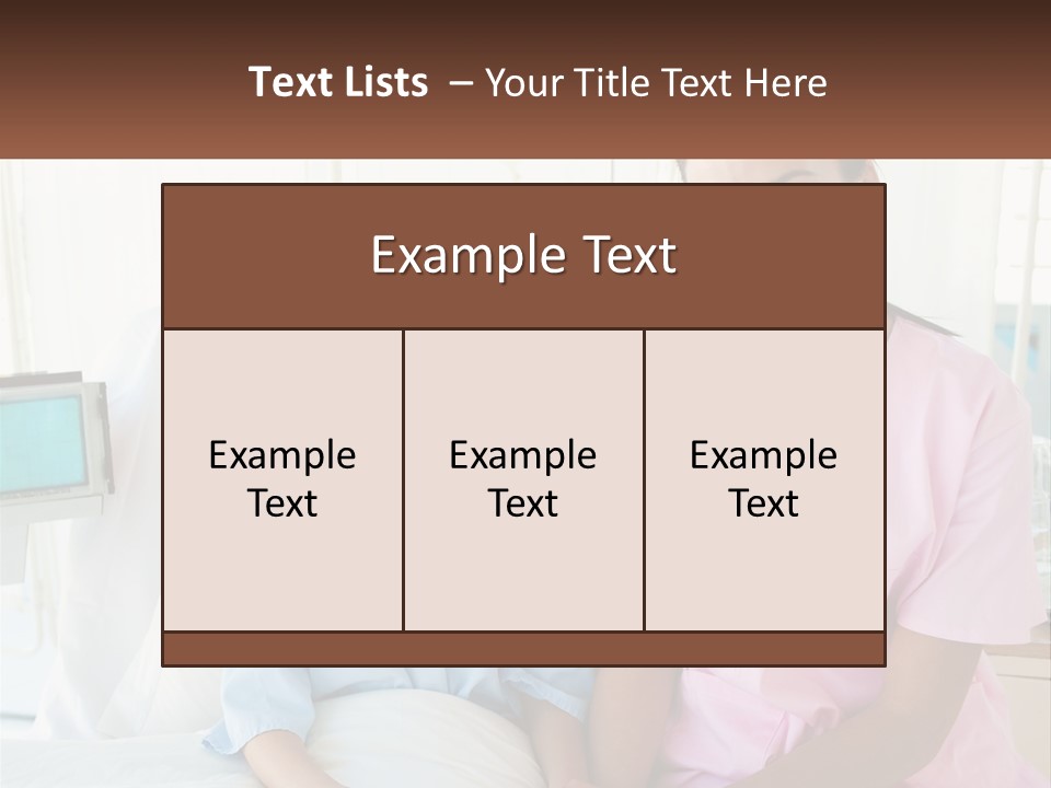 A Woman And A Little Girl Sitting On A Hospital Bed PowerPoint Template