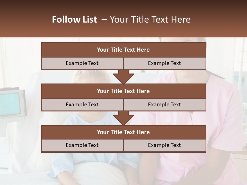 A Woman And A Little Girl Sitting On A Hospital Bed PowerPoint Template