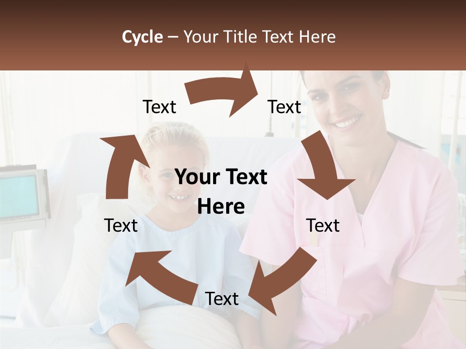 A Woman And A Little Girl Sitting On A Hospital Bed PowerPoint Template