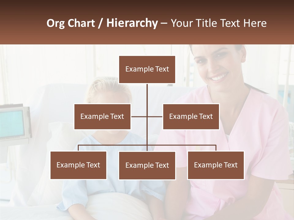 A Woman And A Little Girl Sitting On A Hospital Bed PowerPoint Template