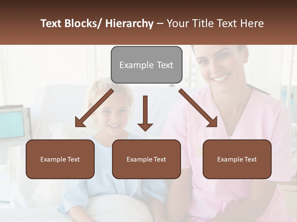 A Woman And A Little Girl Sitting On A Hospital Bed PowerPoint Template