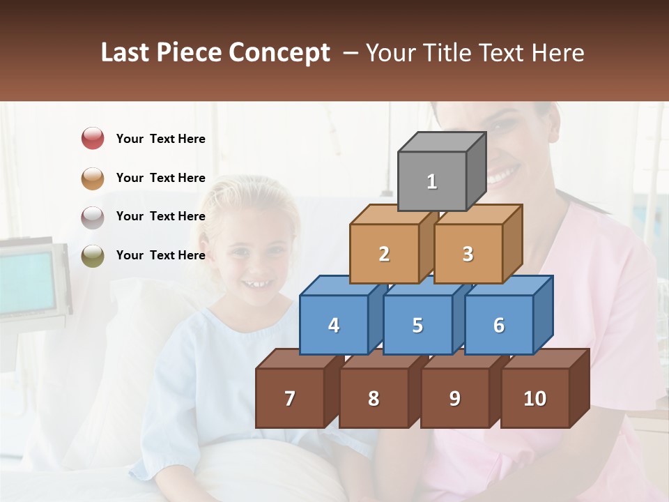 A Woman And A Little Girl Sitting On A Hospital Bed PowerPoint Template