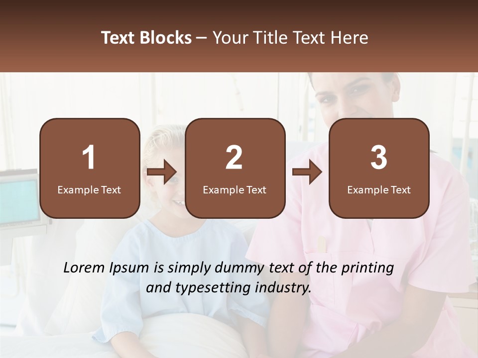 A Woman And A Little Girl Sitting On A Hospital Bed PowerPoint Template