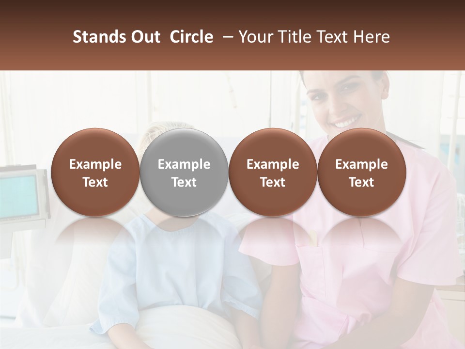 A Woman And A Little Girl Sitting On A Hospital Bed PowerPoint Template