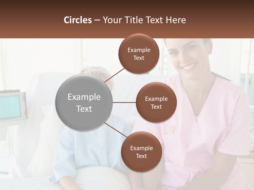 A Woman And A Little Girl Sitting On A Hospital Bed PowerPoint Template