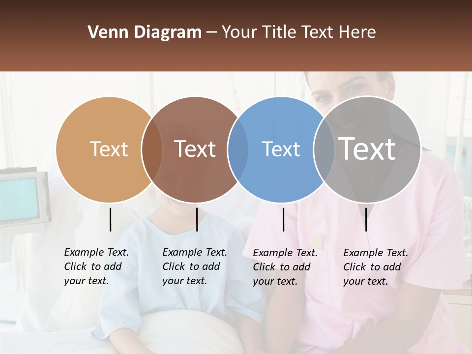 A Woman And A Little Girl Sitting On A Hospital Bed PowerPoint Template