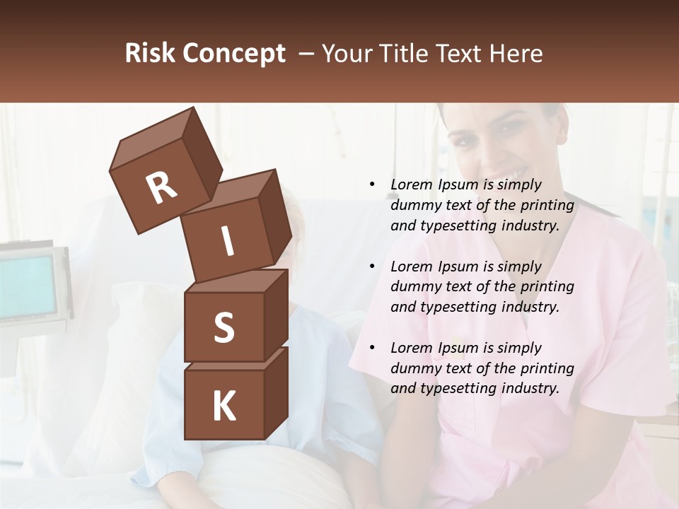 A Woman And A Little Girl Sitting On A Hospital Bed PowerPoint Template