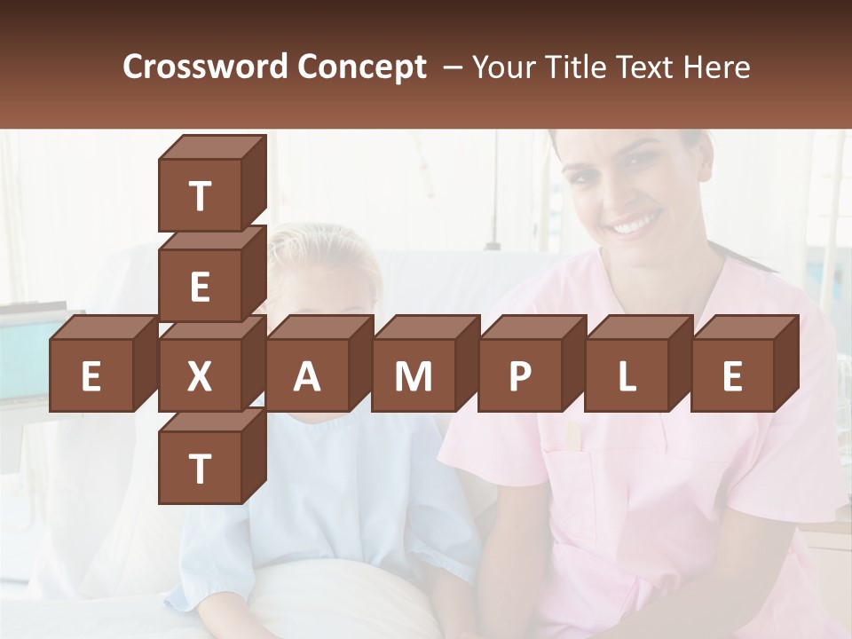 A Woman And A Little Girl Sitting On A Hospital Bed PowerPoint Template