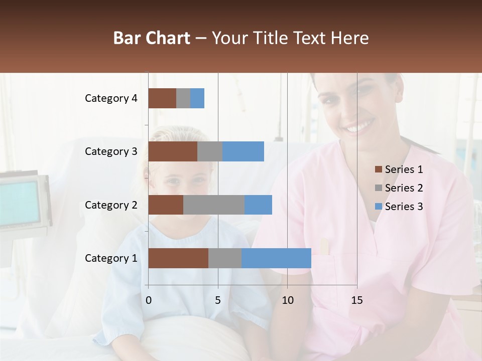 A Woman And A Little Girl Sitting On A Hospital Bed PowerPoint Template