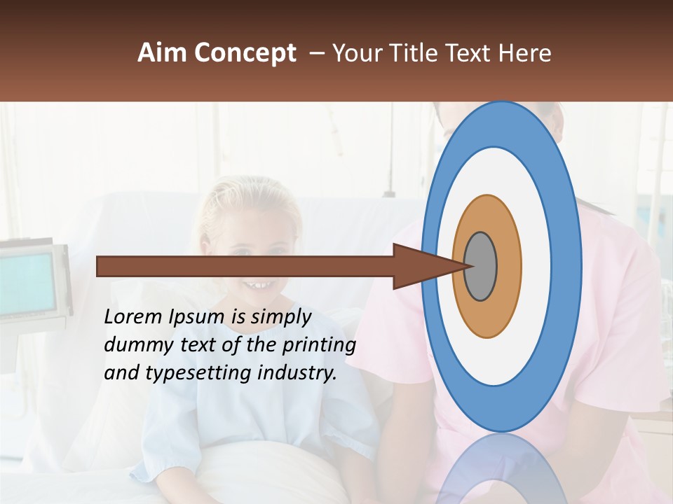 A Woman And A Little Girl Sitting On A Hospital Bed PowerPoint Template