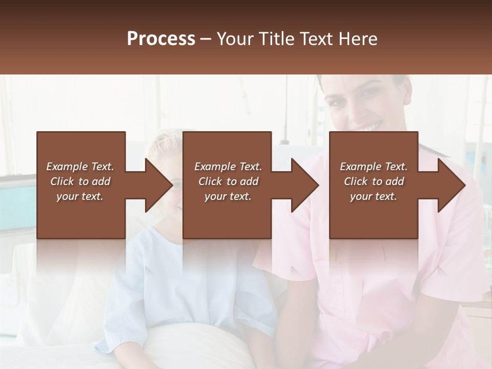 A Woman And A Little Girl Sitting On A Hospital Bed PowerPoint Template