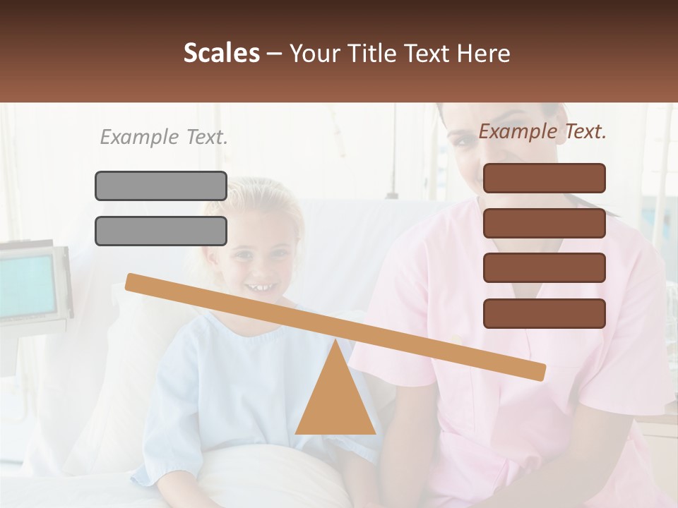 A Woman And A Little Girl Sitting On A Hospital Bed PowerPoint Template