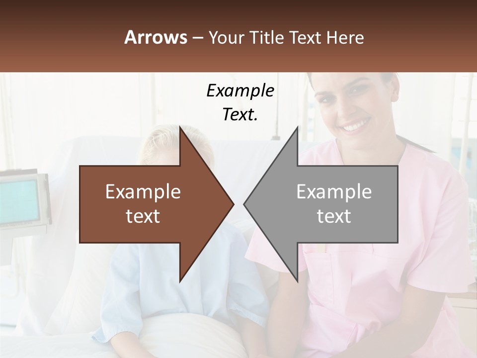 A Woman And A Little Girl Sitting On A Hospital Bed PowerPoint Template