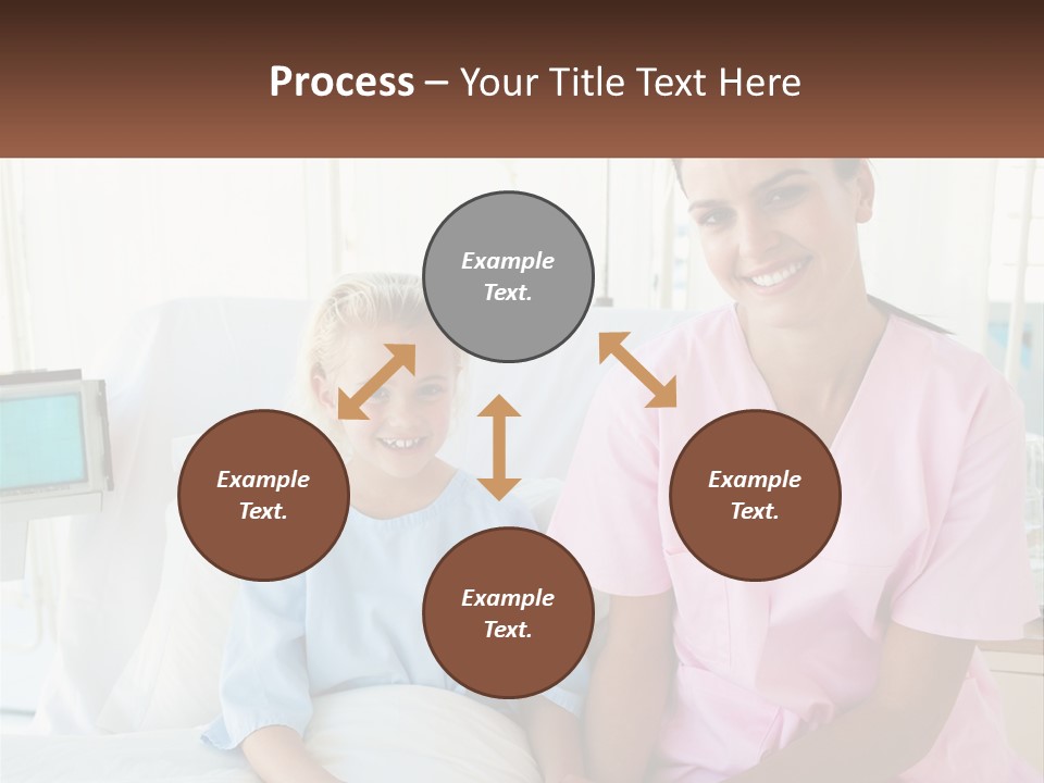 A Woman And A Little Girl Sitting On A Hospital Bed PowerPoint Template