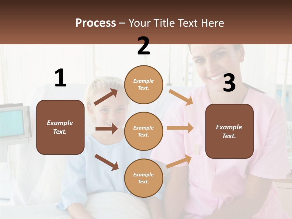 A Woman And A Little Girl Sitting On A Hospital Bed PowerPoint Template