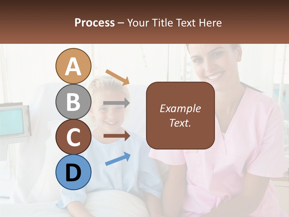 A Woman And A Little Girl Sitting On A Hospital Bed PowerPoint Template