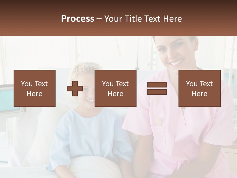 A Woman And A Little Girl Sitting On A Hospital Bed PowerPoint Template
