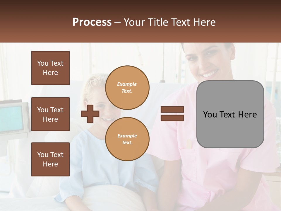A Woman And A Little Girl Sitting On A Hospital Bed PowerPoint Template